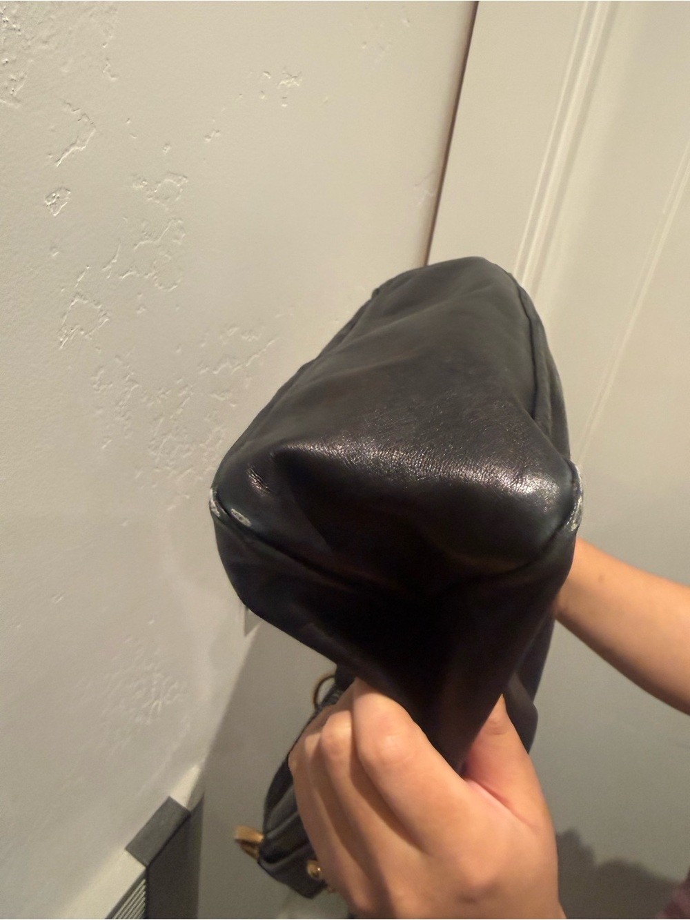 Authentic Gucci Black Leather Horsebit Hobo Bag Medium Vintage - Picture 9 of 13